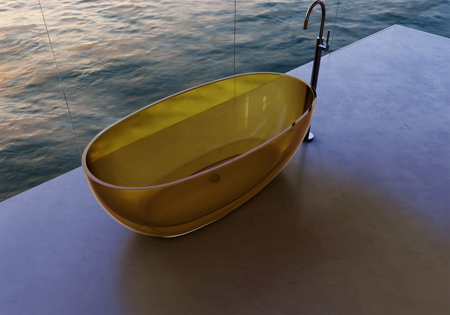 Прозрачная ванна ABBER Kristall AT9703Amber (желтая)