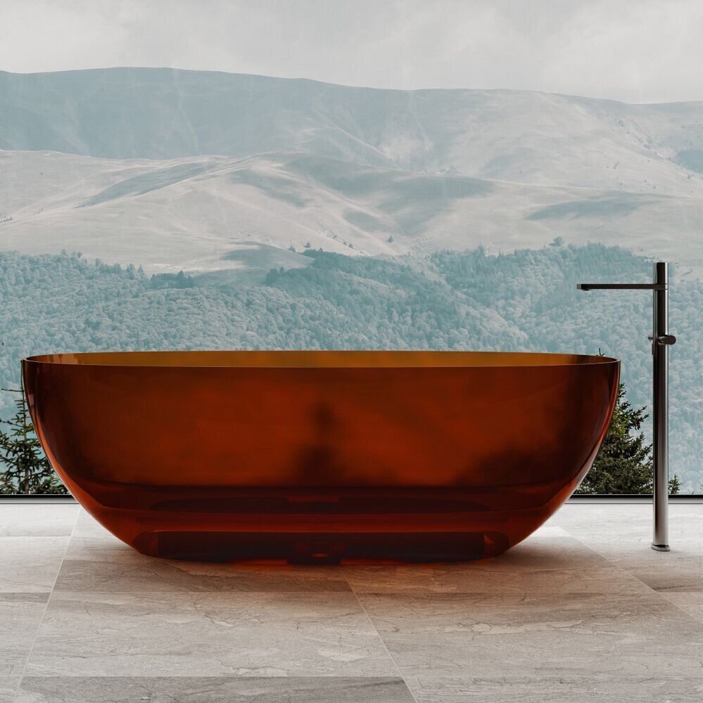 Прозрачная ванна ABBER Kristall AT9703Opal (коричневая)