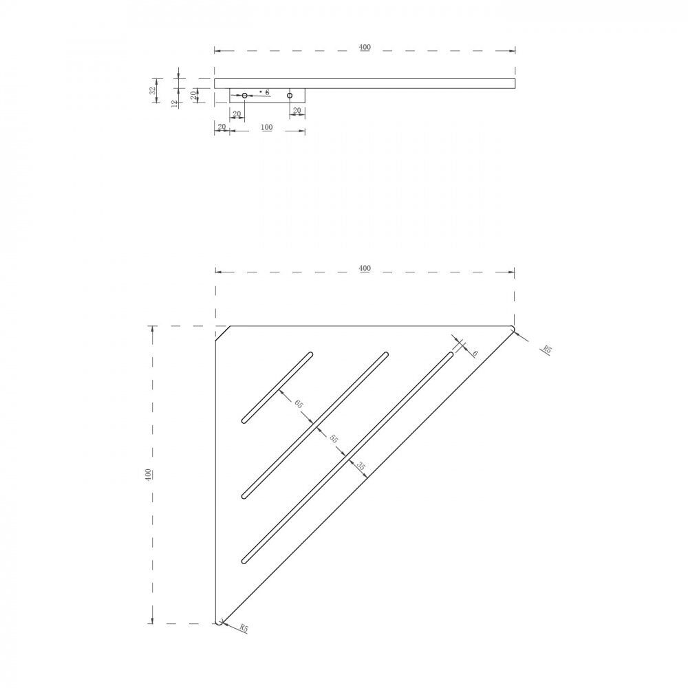 Угловая полочка для ванной комнаты ABBER Stein AS1652L белая
