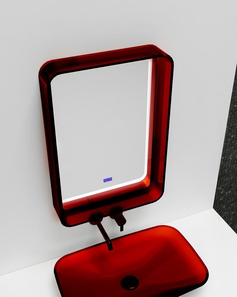 Зеркало для ванной ABBER Kristall AT6701Rubin с подсветко