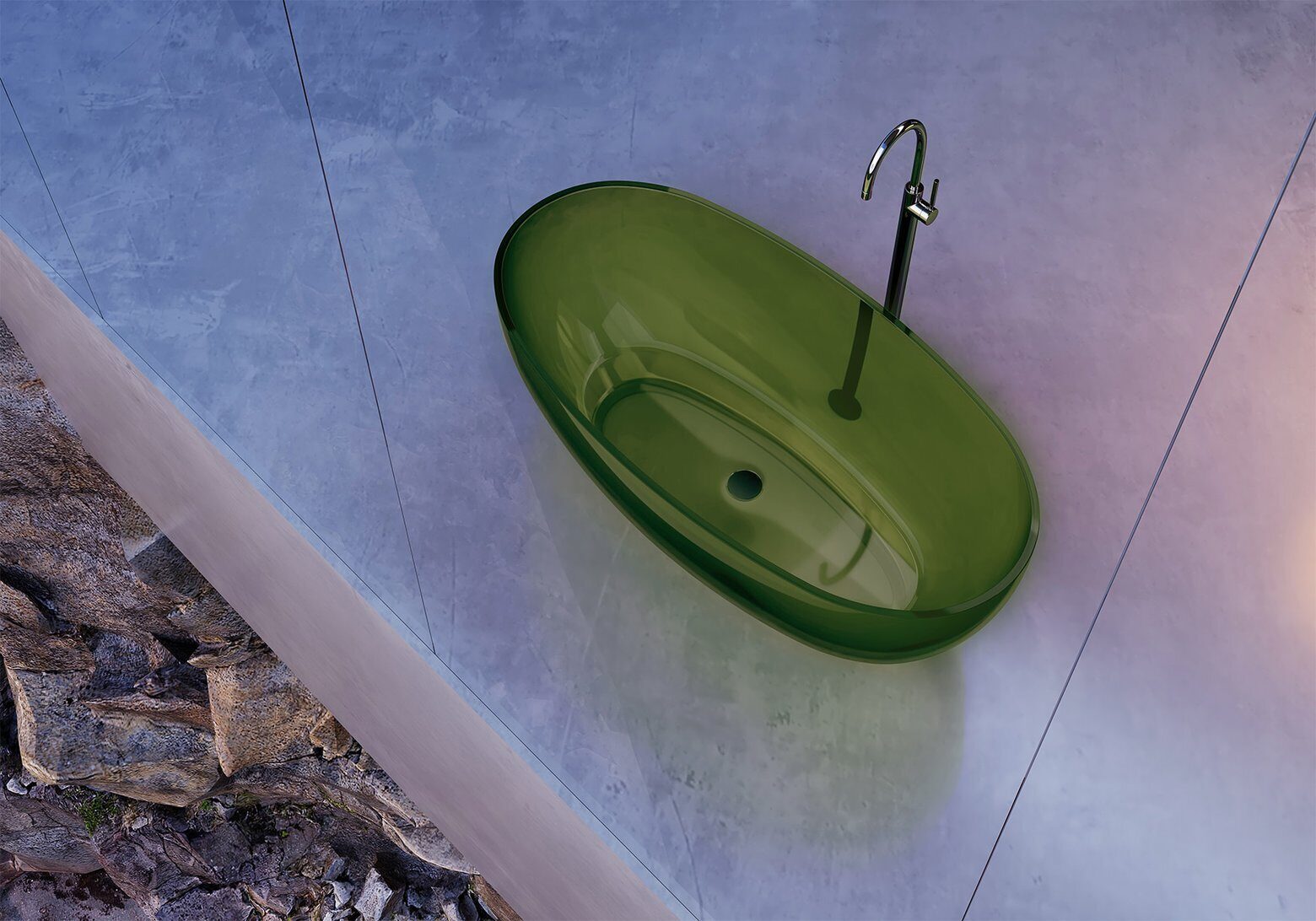Прозрачная ванна ABBER Kristall AT9703Emerald (зеленая)