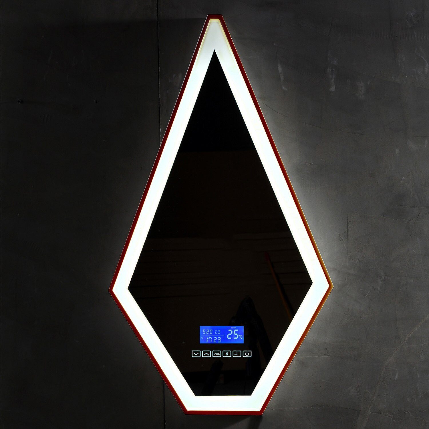Зеркало для ванной ABBER Stein AS6611BR с подсветкой, коричневое