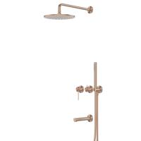 Душевая система ABBER Emotion 316 AF8817BRG скрытого монтажа с изливом, брашированное розовое золото