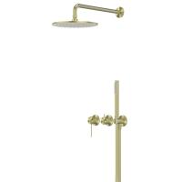 Душевая система ABBER Emotion 316 AF8819BG скрытого монтажа без излива, брашированное светлое золото