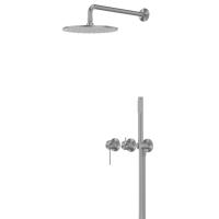 Душевая система ABBER Emotion 316 AF8819BGG скрытого монтажа без излива, брашированная оружейная сталь