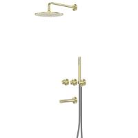 Душевая система ABBER Emotion 316 AF8850BG скрытого монтажа с изливом, термостат, брашированное светлое золото
