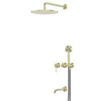 Душевая система ABBER Wasser Kreis 316 AF8117BG скрытого монтажа с изливом, брашированное светлое золото