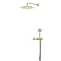 Душевая система ABBER Wasser Kreis 316 AF8151BG скрытого монтажа без излива, термостат, брашированное светлое золото