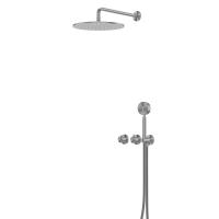 Душевая система ABBER Wasser Kreis 316 AF8151BGG скрытого монтажа без излива, термостат, брашированная оружейная сталь