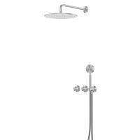 Душевая система ABBER Wasser Kreis 316 AF8151BST скрытого монтажа без излива, термостат, брашированная сталь