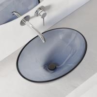 Раковина накладная прозрачная ABBER Kristall AT2802Saphir синяя