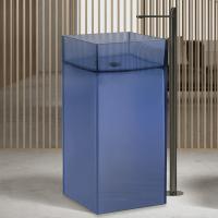 Раковина отдельностоящая прозрачная ABBER Kristall AT2707Saphir синяя