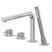 Смеситель ABBER Emotion 316 AF8813BST на борт ванны, брашированная сталь