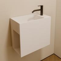 Тумба с раковиной ABBER Stein AS2656 R подвесная, белая матовая