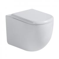 Унитаз ABBER Bequem AC1135T приставной белый, безободковый, смыв торнадо