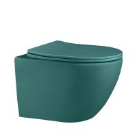 Унитаз ABBER Bequem УСAC1101MBG-01 подвесной темно-зеленый матовый, безободковый, Ограниченно годен