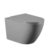 Унитаз ABBER Bequem УСAC1103MG-01 подвесной серый матовый, безободковый, Ограниченно годен